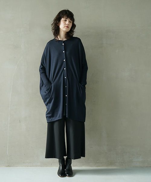 Mochi.モチ.dolman long knit cardigan [navy]
