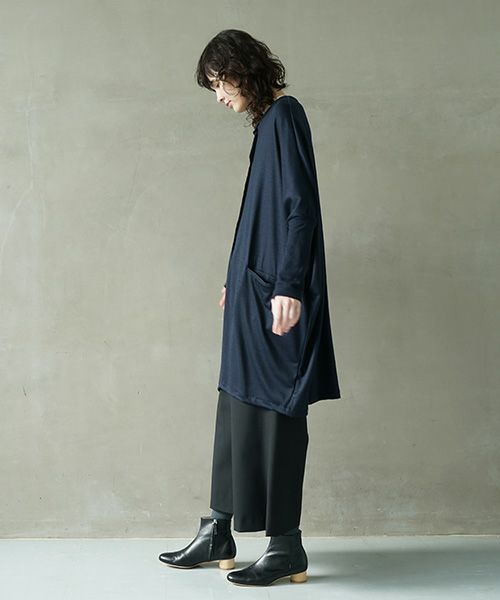 Mochi.モチ.dolman long knit cardigan [navy]