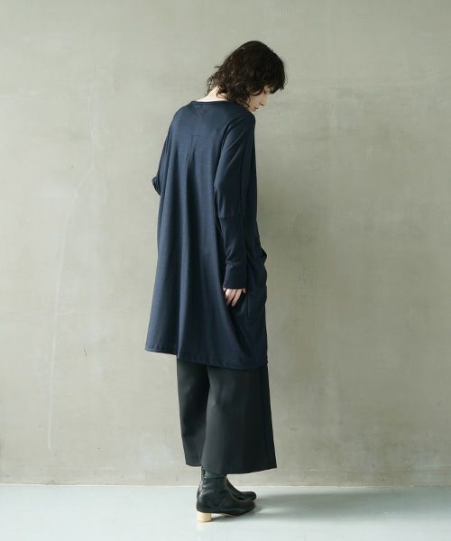 Mochi.モチ.dolman long knit cardigan [navy]