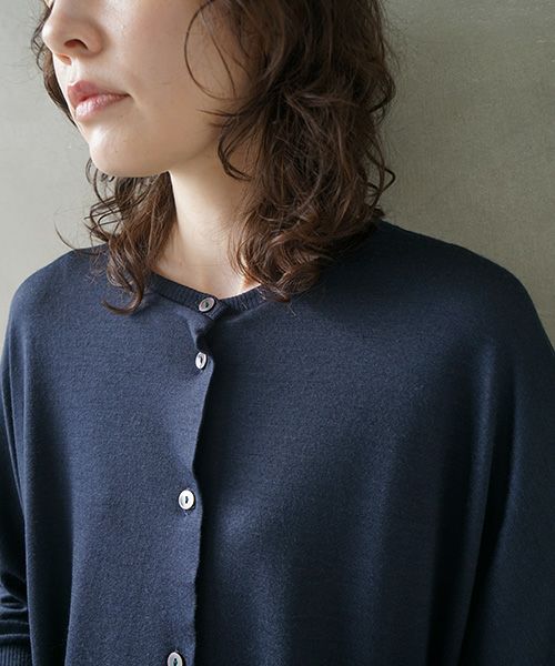 Mochi.モチ.dolman long knit cardigan [navy]