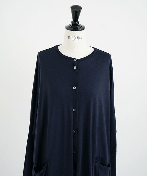 Mochi.モチ.dolman long knit cardigan [navy]