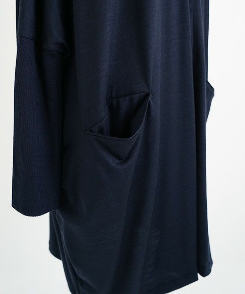 Mochi.モチ.dolman long knit cardigan [navy]