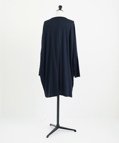 Mochi.モチ.dolman long knit cardigan [navy]