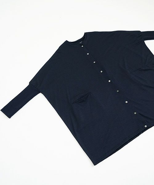Mochi.モチ.dolman long knit cardigan [navy]