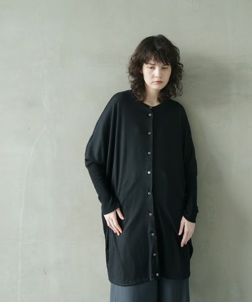 Mochi.モチ.dolman long knit cardigan [black]