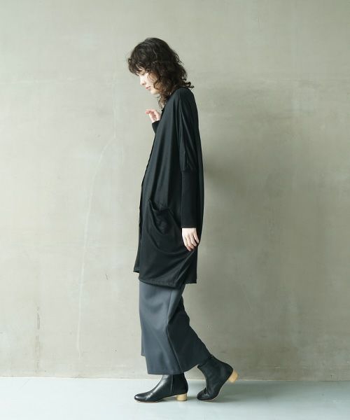 Mochi.モチ.dolman long knit cardigan [black]