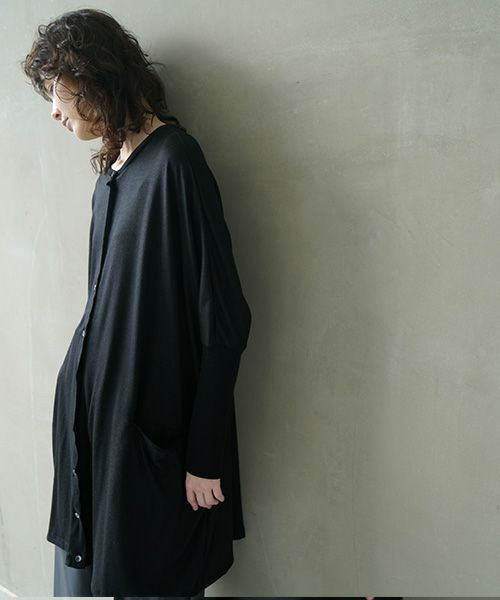 Mochi.モチ.dolman long knit cardigan [black]