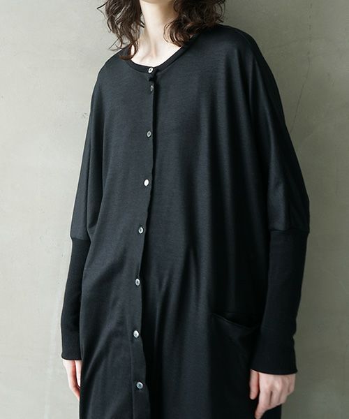 Mochi.モチ.dolman long knit cardigan [black]