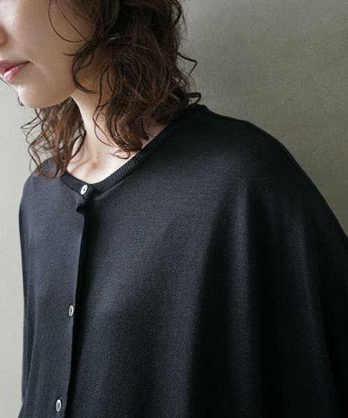 Mochi.モチ.dolman long knit cardigan [black]