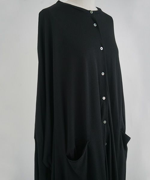 Mochi.モチ.dolman long knit cardigan [black]