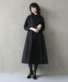 Mochi.モチ.hight neck tuck dress [black]