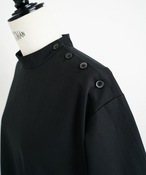 Mochi.モチ.hight neck tuck dress [black]