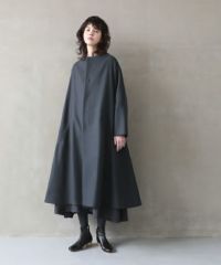 Mochi.モチ.no collar coat [dark moss grey]