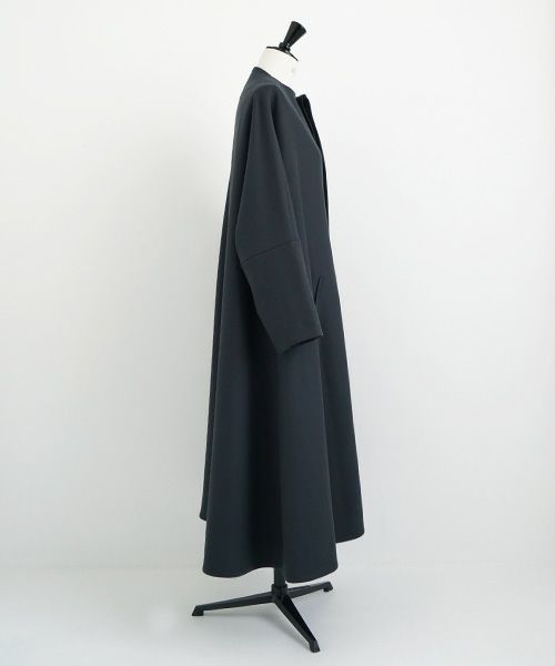 Mochi.モチ.no collar coat [dark moss grey]