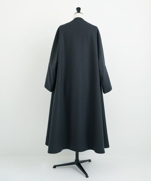 Mochi.モチ.no collar coat [dark moss grey]
