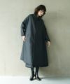 Mochi.モチ.stand fall collar coat [dark moss grey]