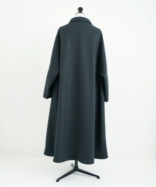 Mochi.モチ.stand fall collar coat [dark moss grey]