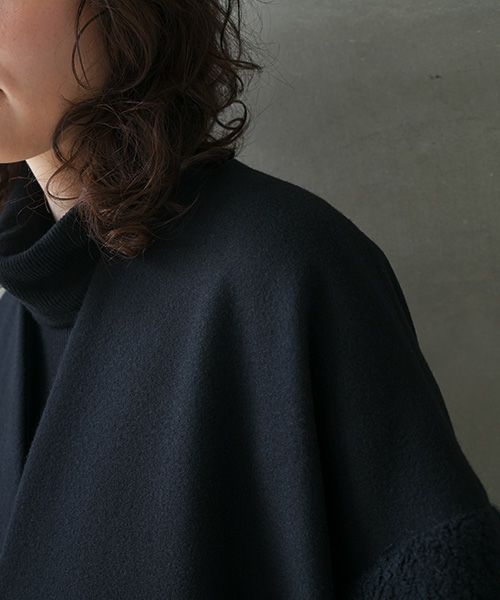 Mochi.モチ.v-neck no collar coat [black]