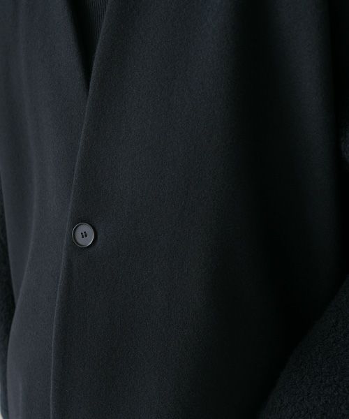 Mochi.モチ.v-neck no collar coat [black]