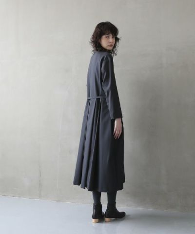Mochi.モチ.high neck dress [dark moss grey]