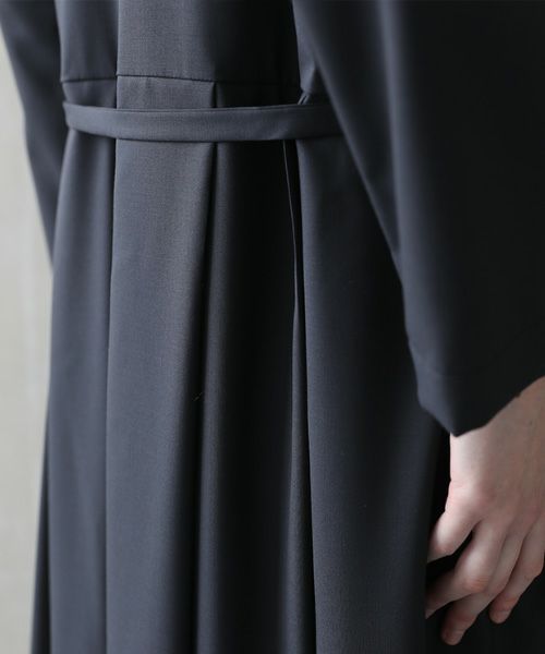 Mochi.モチ.high neck dress [dark moss grey]