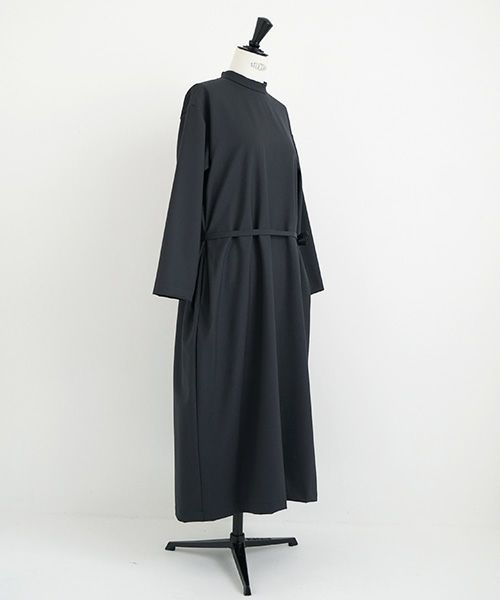 Mochi モチ high neck dress [dark moss grey] 