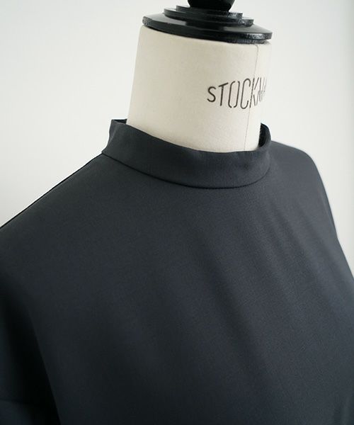 Mochi.モチ.high neck dress [dark moss grey]