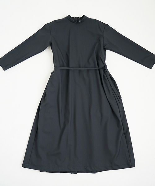 Mochi モチ high neck dress [dark moss grey] 