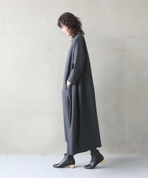 Mochi.モチ.trapeze dress  [dark moss grey]