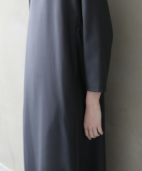 Mochi.モチ.trapeze dress  [dark moss grey]