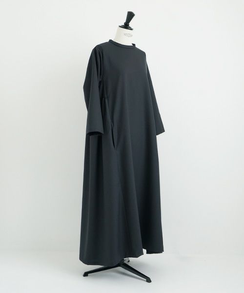 Mochi.モチ.trapeze dress  [dark moss grey]