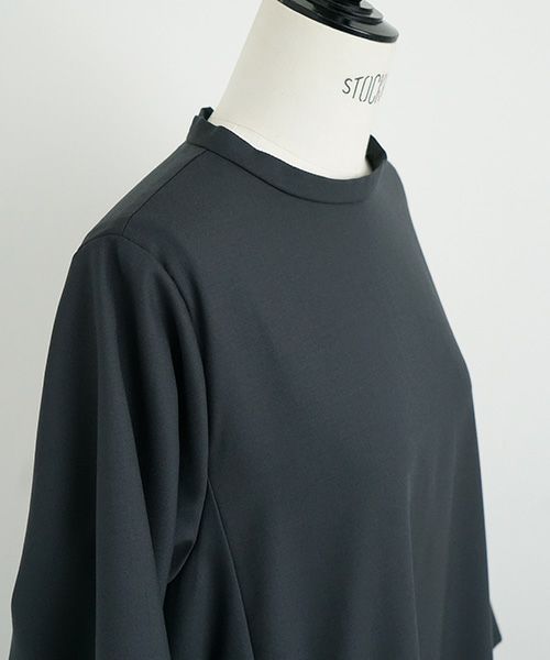 Mochi.モチ.trapeze dress  [dark moss grey]