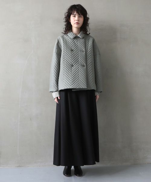 Mochi.モチ.quilted jacket  [green grey]