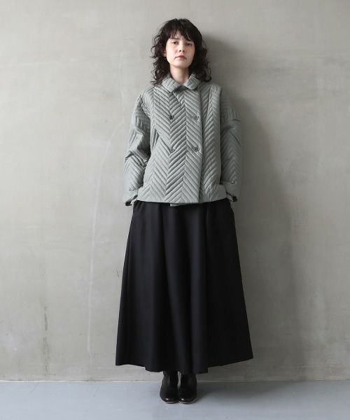 Mochi.モチ.quilted jacket  [green grey]