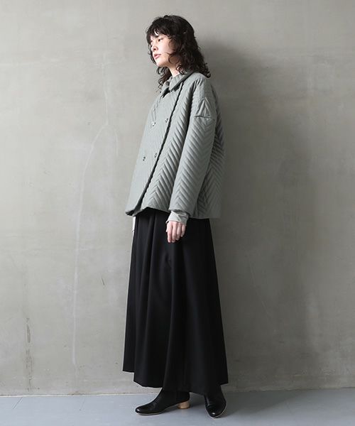 Mochi.モチ.quilted jacket  [green grey]