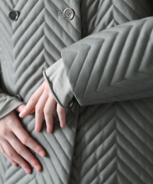 Mochi.モチ.quilted jacket  [green grey]