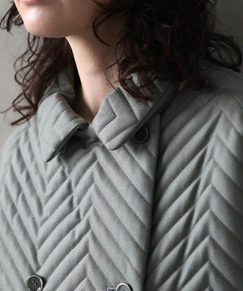 Mochi.モチ.quilted jacket  [green grey]