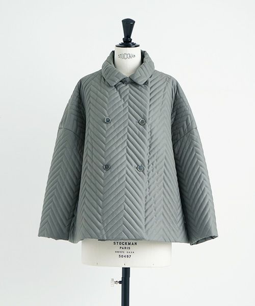 Mochi.モチ.quilted jacket  [green grey]