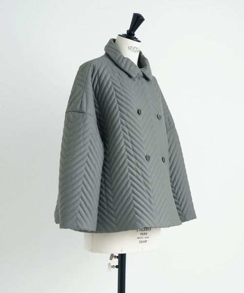 Mochi.モチ.quilted jacket  [green grey]