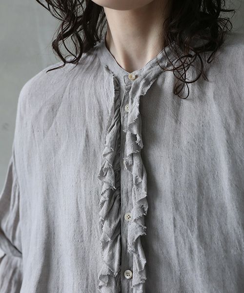 suzuki takayuki, スズキタカユキ, frilled blouse [A241-04/silver grey]