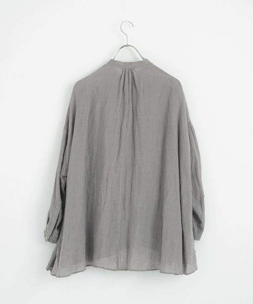 suzuki takayukiスズキタカユキfrilled blouse [A241-04/silver grey