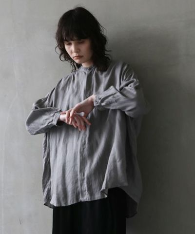 suzuki takayuki over blouse I [A241-06/steel grey]