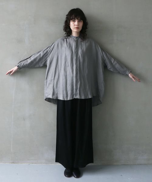suzuki takayuki.スズキタカユキ.over blouse I [A241-06/steel grey]