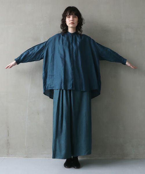 suzuki takayuki スズキタカユキ over blouse I [A241-06/brine blue]