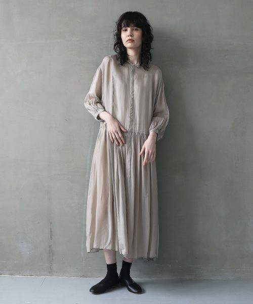 suzuki takayuki.スズキタカユキ.doropped-torso dress [A241-16/frost grey]