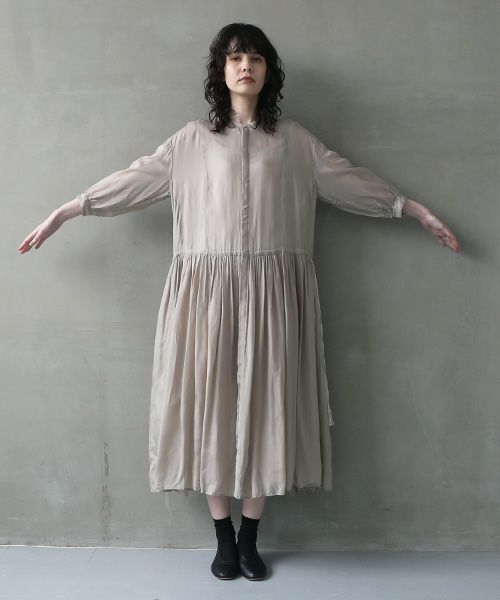suzuki takayukiスズキタカユキdoropped-torso dress [A241-16/frost