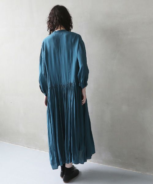 suzuki takayuki.スズキタカユキ.doropped-torso dress [A241-16/brine blue]