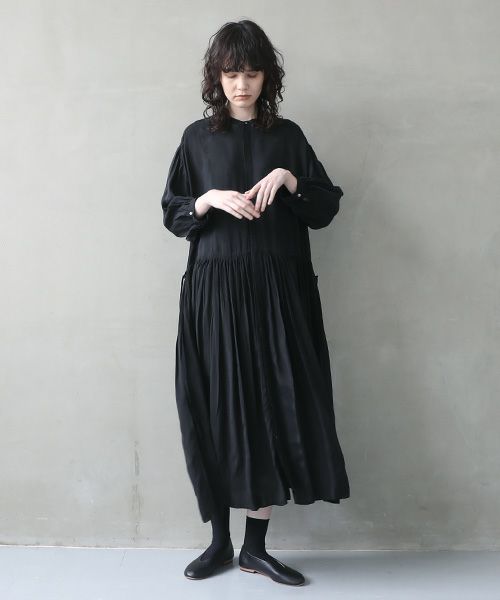 suzuki takayuki.スズキタカユキ.doropped-torso dress [A241-16/black]