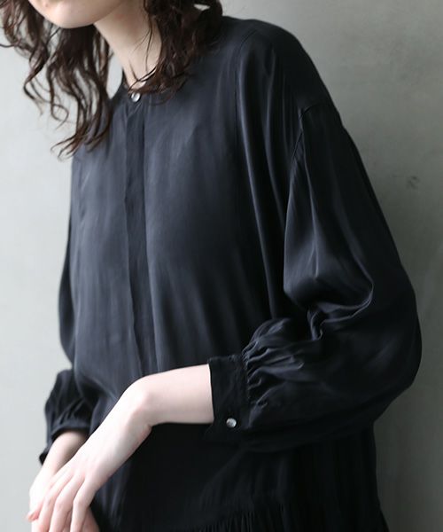 suzuki takayuki.スズキタカユキ.doropped-torso dress [A241-16/black]