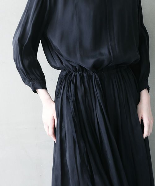 suzuki takayuki.スズキタカユキ.doropped-torso dress [A241-16/black]